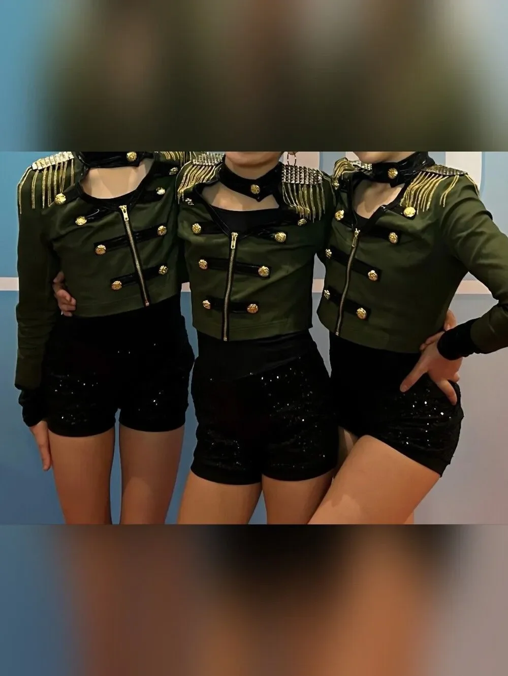 Weissman. Black Sequin W/Jacket. Dance Costume. Size LC. Like New